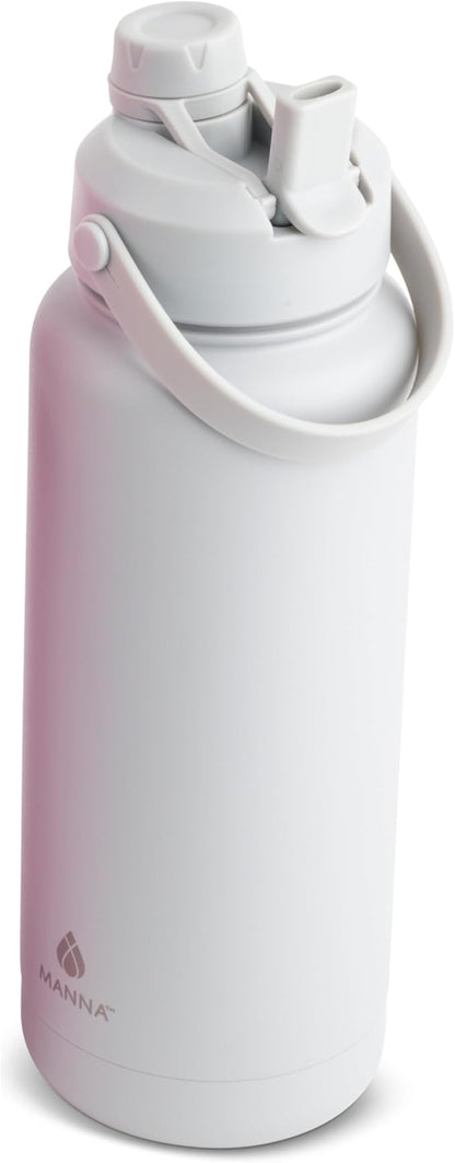 Manna Ranger Dual Insulated Stainless Steel Bottle - 40 Oz - Grey Powder Coat