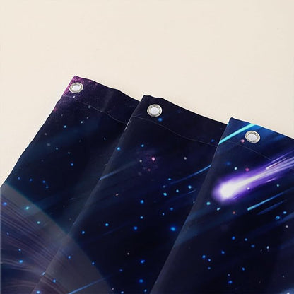 AILONEN Skull Shower Curtain for Kids,Solar System Skeleton Bath Curtain for Bathroom Decor,Galaxy Skull Polyester Waterproof with 12 Plastic Hooks for Boys Girls 72" W*78" H