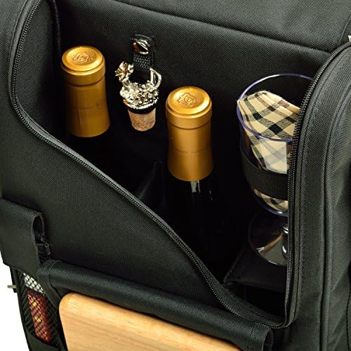 Army Black Knights Licensed Deluxe Wine Carrier with Wine Glasses and Accessories for Two Assembled & Quality Approved in The USA