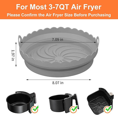 Air Fryer Silicone Liners for Ninja Air Fryer, Air Fryer Silicone Pot for Ninja AF101 Air Fryer and Ninja Air Fryer Pro 4-in-1 with 5 QT Capacity