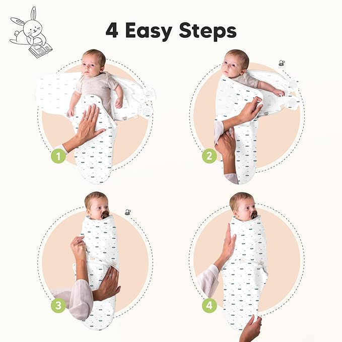 3-Pack Organic Baby Swaddle Sleep Sacks - Newborn Swaddle Sack, Ergonomic Baby Swaddles 0-3 Months, Swaddles for Newborns, Baby Sleep Sack, Baby Swaddle Blanket Wrap, Baby Essentials (Galaxy)