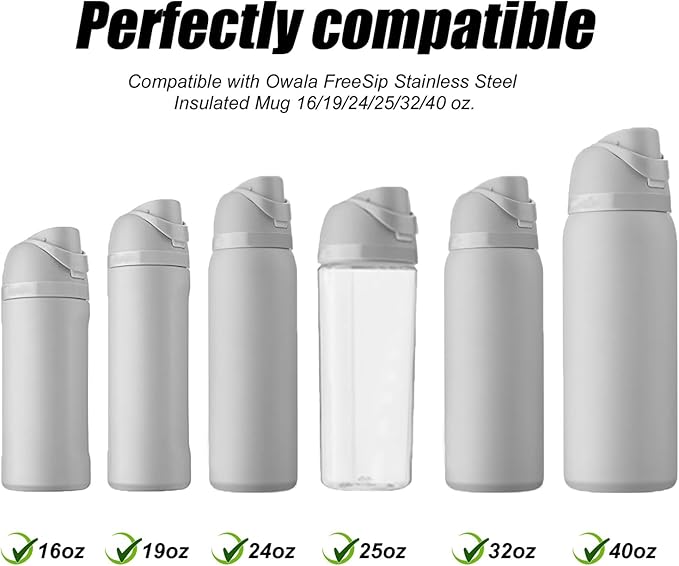 4pcs Bottle Seal Ring & Replacement Stopper for Owala FreeSip 19oz 24oz 32oz 40oz, Silicone O Ring Water Rubber Lid Parts, Cap Mouth Plug Gasket Accessories, BPA-Free (Carmine)