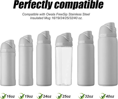 4pcs Bottle Seal Ring & Replacement Stopper for Owala FreeSip 19oz 24oz 32oz 40oz, Silicone O Ring Water Rubber Lid Parts, Cap Mouth Plug Gasket Accessories, BPA-Free (Carmine)