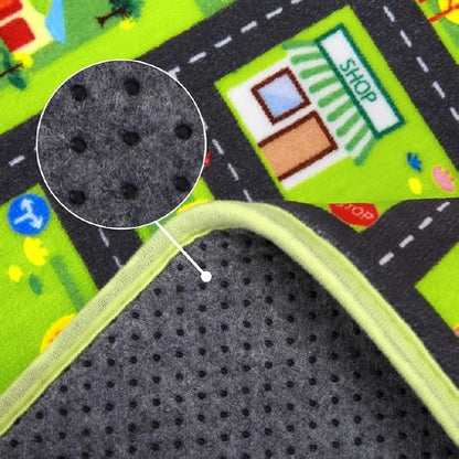 Kids Playmat Car Rug Educational Car Rugs Large City Life Play Mat for Bedroom Play Room Game Area Non Slip Kids Foam Rug Playtime Activity Mat for Toddler Baby Boys and Girls 5 x 7