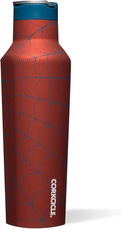 Corkcicle x Marvel Spider-Man Sport Canteen Insulated Tumbler, 20 oz – Reusable Water Bottle Keeps Beverages Cold for 25 Hours & Hot 12 Hours – Cupholder Friendly Tumbler with Screw-On Cap