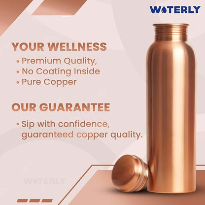 Pure Copper Water Bottle 34 oz Leak Proof Design | 100% insulated copper | Copper healing water benefits for Drinking ,Traveling, gifts , Gym& Office | (1000 ml)