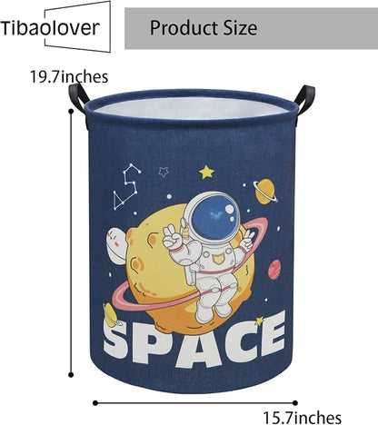 Astronaut Kids Laundry Basket Baby Hamper Space Astronaut Toy Storage Bin for Boys Room Decor Baby Nursery Hamper Gift Baskets for Bedroom Bathroom(Space Astronaut)