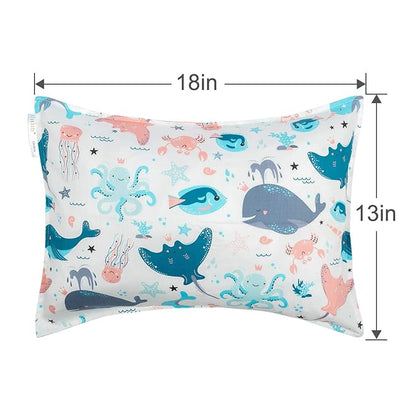 ALVABABY Toddler Pillowcases Fits 13 x 18,12x 16 Kids Pillow Cover Organic Cotton Baby 2 Packs Envelope Kids Pillowcases for Boy Girl Sleeping Travel 2TPW28A