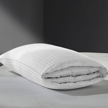 APSMILE 2-in-1 Assembleable Goose Feathers Down Pillow for Sleeping, King Size Soft-Medium-Firm Adjustable Bed Pillow Insert for Stomach, Back or Side Sleepers, 20x36