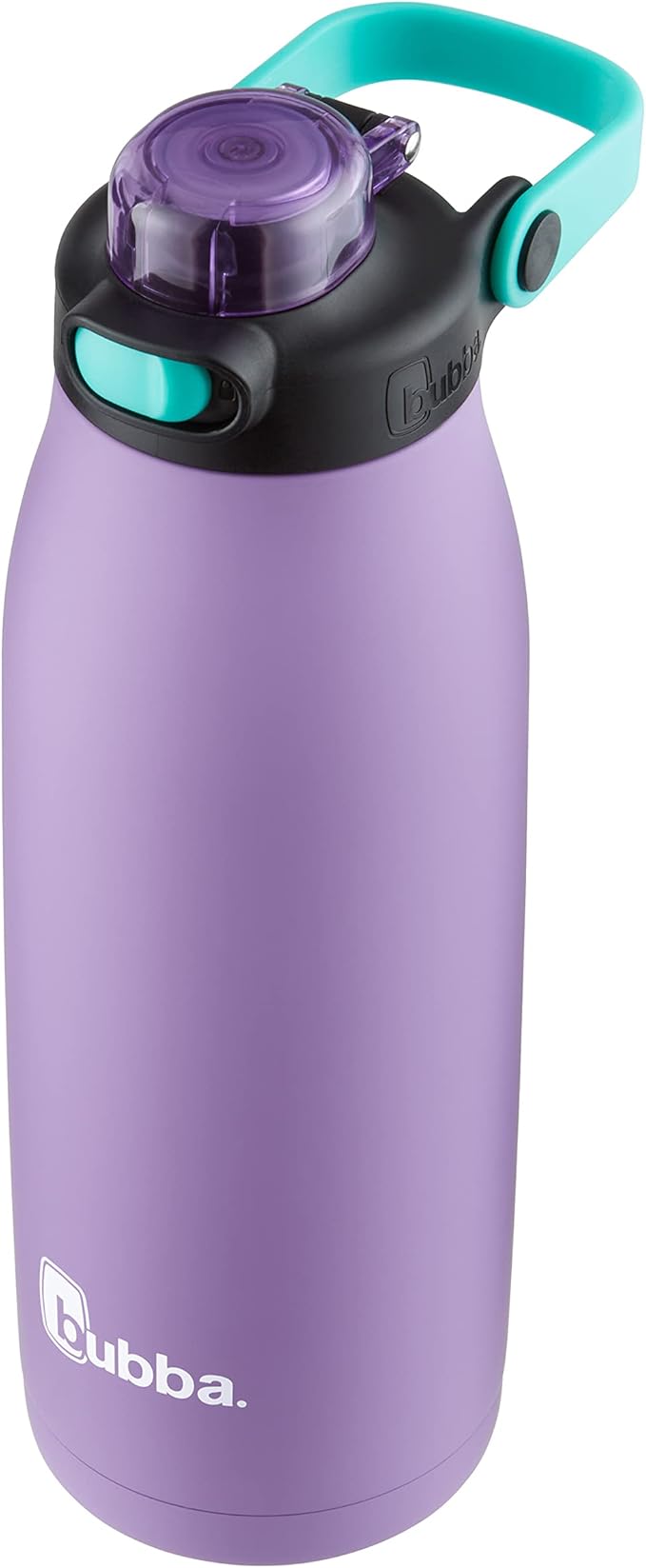 Bubba Radiant Stainless Steel Water Bottle with Push-Button Chug Lid 32oz., Dark Lavender Rubberized