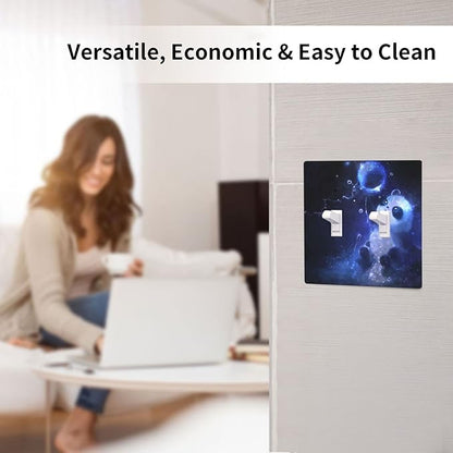 Cute Baby Panda Light Switch Cover Wall Plate Decorative 2 Gang Double Toggle Covers Blue for Kitchens Playrooms Bathrooms Farmhouses 4.5 x 4.5 in