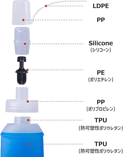 Azarxis TPU Soft Flask Running Collapsible Water Bottles BPA-Free Running Flask for Hydration Pack - Ideal for Running Hiking Cycling Climbing (450ml/15.22oz - 2 Pack with 2 Speed Straws)