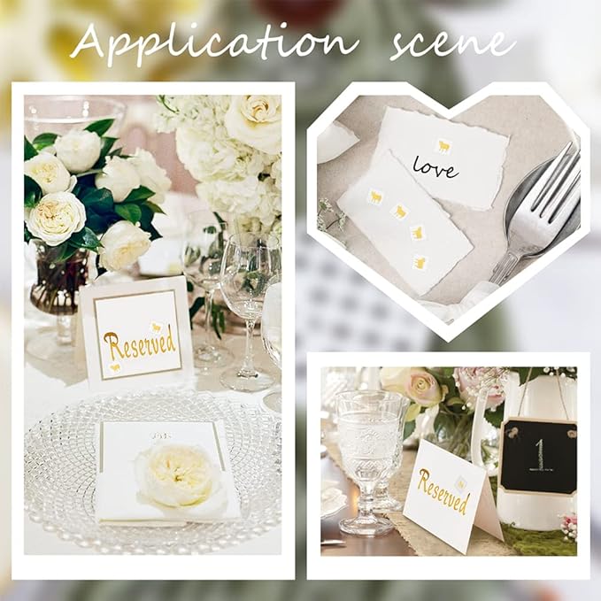 OLYCRAFT 2400pcs Beef Meal Stickers 0.4 inch Gold Cow Wedding Meal Stickers Food Choice Sticker Kitchen Stickers Wedding Meal Indicator Stickers Meal Choice Stickers for Place Card Wedding Supplies