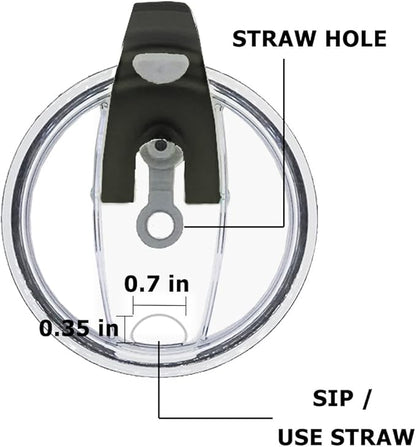 3 Packs Lids for 30oz Tumblers, Spill-proof Splash Resistant Straw-friendly Cover for Old Style Rtic, Ozark Trail 30 oz. Cups - Black