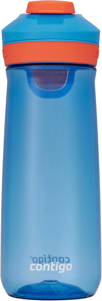 Contigo Autoseal Water Bottle, 20 oz, Blue Poppy/Coral