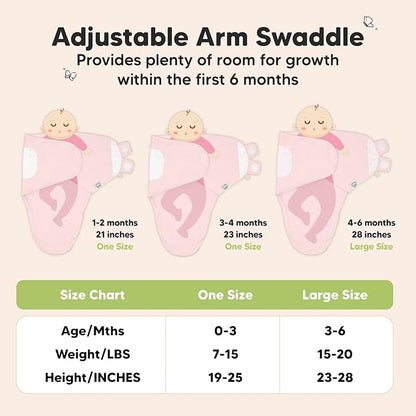 3-Pack Organic Baby Swaddle Sleep Sacks - Newborn Swaddle Sack, Ergonomic Baby Swaddles 0-3 Months, Swaddles for Newborns, Baby Sleep Sack, Baby Swaddle Blanket Wrap, Baby Essentials (Candy)