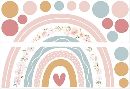 uxcell 19 Pcs (2 Sheet) Polka Dots Wall Sticker, PVC Peel and Stick Rainbow Wall Decal Sticker for Bedroom Classroom, Colorful