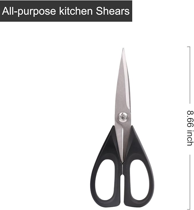 McCook MC39 14 Pieces Full Tang Triple Rivet Kitchen Knife Block Set with Built-in Sharpener and Kitchen Scissor, Black