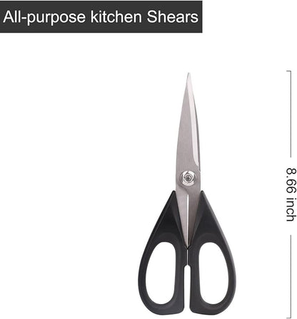 McCook MC39 14 Pieces Full Tang Triple Rivet Kitchen Knife Block Set with Built-in Sharpener and Kitchen Scissor, Black