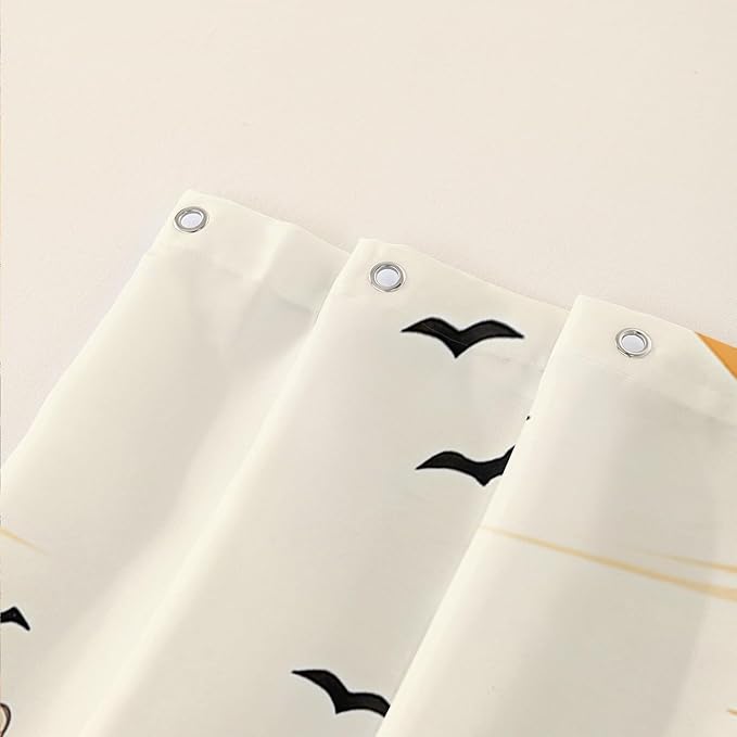 AILONEN Cartoon Frog Waterproof Shower Curtain,Nature Plant Fungus Flower Frog Bath Curtain,Fantasy Sunset Abstract Yellow Bathroom Curtain Decor 60" W x 72" H