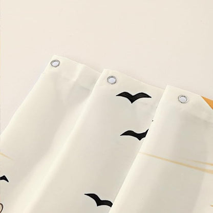 AILONEN Cartoon Frog Waterproof Shower Curtain,Nature Plant Fungus Flower Frog Bath Curtain,Fantasy Sunset Abstract Yellow Bathroom Curtain Decor 60" W x 72" H