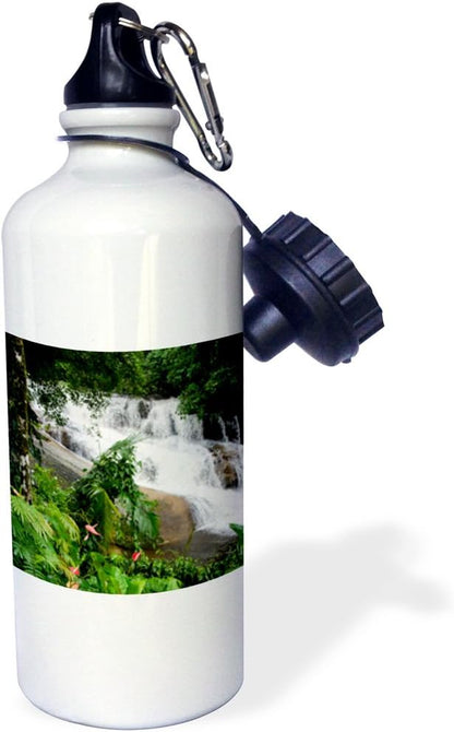 3dRose Brazil, Paraty. Serra da Bocaina NP. Rainforest waterfall. -Sports Water Bottle, 21oz , Multicolored