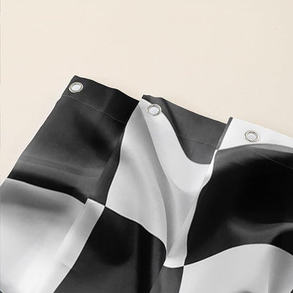 AILONEN Racing Car Shower Curtains,Checkered Speed Car Bath Curtains Gifts for Racer,Polyester Waterproof for Bathroom with 12 Plastic Hooks 72" W*78" H