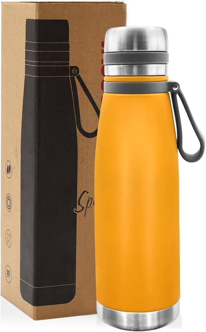 22oz Thermos for Hot and Cold Drinks, Coffee Thermos Water Bottle, Wide Mouth Thermal Cups- Leakproof Stainless Steel Insulated Thermos - Commute, Travel, and Picnic Friendly