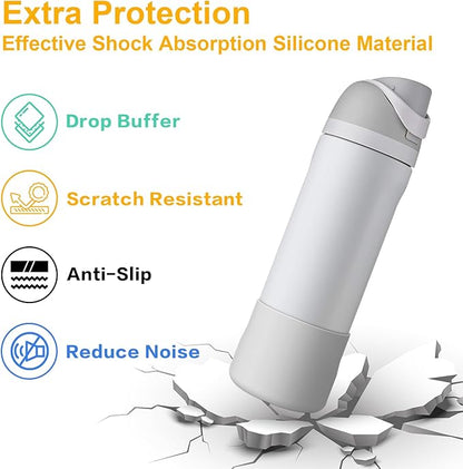 2PCS Silicone Water Bottle Boot for Owala 24oz 32oz 40oz, Protective Bottom Bumper Anti-Slip Sleeve for FreeSip, Twist, and Flip Stainless Steel Bottles, Dishwasher Safe and BPA Free