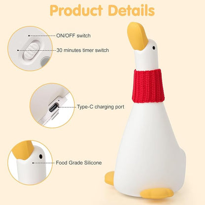 Dream Duck Night Light,3 Level Dimmable Nursery Nightlight,Silicone Baby Night Light,Rechargeable Bedside Touch Lamp for Breastfeeding Toddler Baby Kids Decor