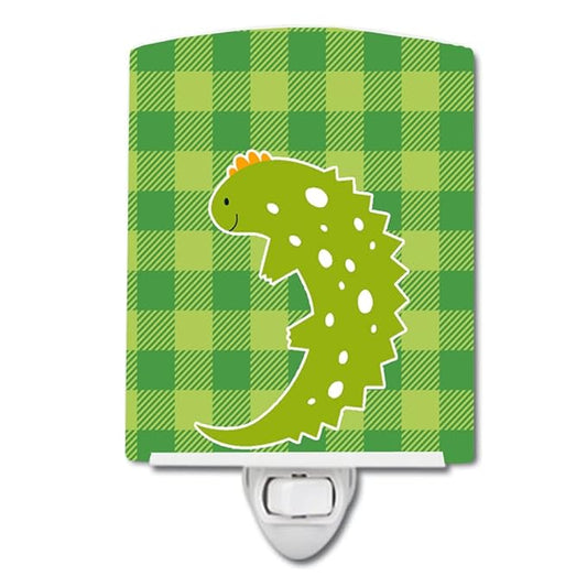 Caroline's Treasures BB6748CNL Lizard on Plaid Ceramic Night Light Compact, UL-Certified, Ideal for Bedroom, Bathroom, Nursery, Hallway, Kitchen, 6x4x3, Multicolor