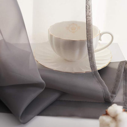 Gray Sheer Voile Curtains 72 Inches long Translucent Solid Color 2 Panels Rod Pocket Grey Sheer Drapes 72 Inch Length for Bedroom Living Room 2 Panels 52x72