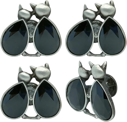 Cabinet Knobs Drawer Knobs,4 Pcs Cute Kittens Cats Cabinet Knobs Pulls Handles Cupboard Metal Single Hole Handle