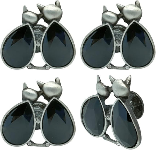 Cabinet Knobs Drawer Knobs,4 Pcs Cute Kittens Cats Cabinet Knobs Pulls Handles Cupboard Metal Single Hole Handle