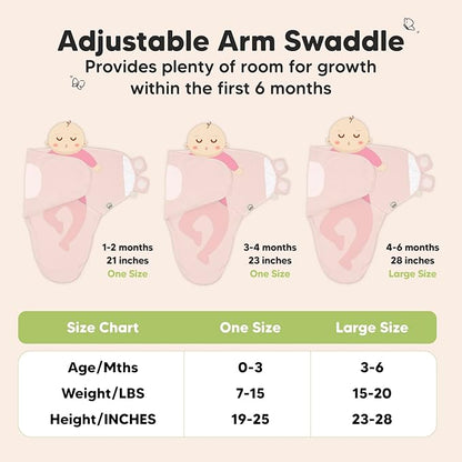 3-Pack Organic Baby Swaddle Sleep Sacks - Newborn Swaddle Sack, Ergonomic Baby Swaddles 0-3 Months, Swaddles for Newborns, Baby Sleep Sack,Baby Swaddle Blanket Wrap,Baby Essentials (ABC Land Rose)