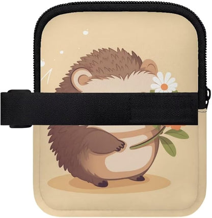 Hedgehog Stanley Cup Pouch with Adjustable Strap Water Bottle Storage Bag 20oz-40oz IceFlow Tumbler Pouch for Stanley Accessories Orange