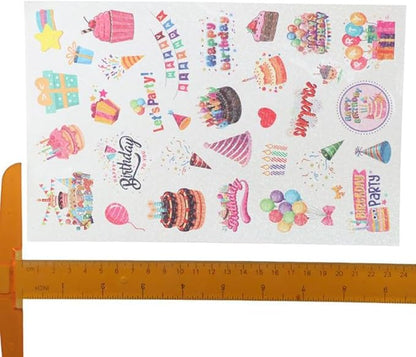 50/60 Pcs Cute Cake Candy Stickers, Cake Food Stickers, Birthday Dessert Stickers, Birthday Cake Stickers, Teacher Reward Stickers, Household Refrigerator Decoration(B 60 pcs)