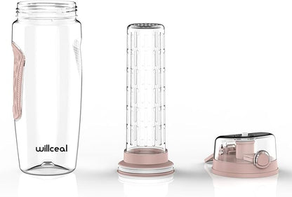 Fruit Infuser Water Bottle 32oz- Durable, Large - BPA Free Tritan, Flip Lid, Leak Proof Design - Sports, Camping