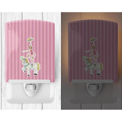 Caroline's Treasures BB6860CNL Circus Performer Ceramic Night Light Compact, UL-Certified, Ideal for Bedroom, Bathroom, Nursery, Hallway, Kitchen, 6x4x3, Multicolor