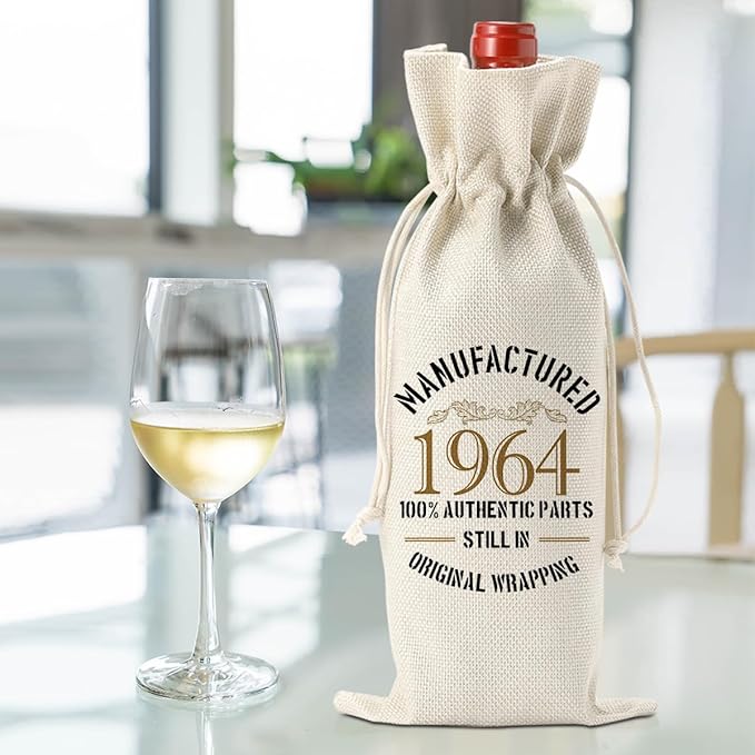 60th Birthday Gifts for Women Ideas Funny Wine Bag 60th Birthday Decorations Party Favors Happy Anniversary Retirement Gifts for 60 Year Old Woman Sister Mother Grandparents Wine Gift Bag