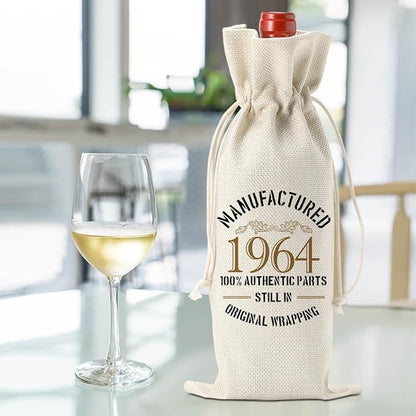 60th Birthday Gifts for Women Ideas Funny Wine Bag 60th Birthday Decorations Party Favors Happy Anniversary Retirement Gifts for 60 Year Old Woman Sister Mother Grandparents Wine Gift Bag