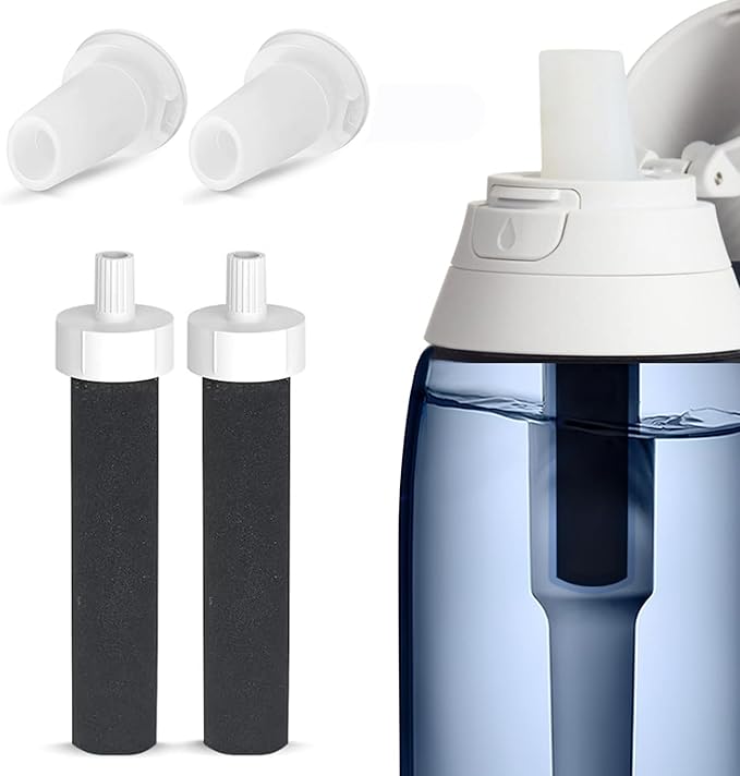 2Pcs for Brita Water Bottle Filter Replacement 2Pcs for Brita Water Bottle Mouthpiece Replacement Compatible with Brita Water Bottle Replacement Parts & Water Filter Bottle