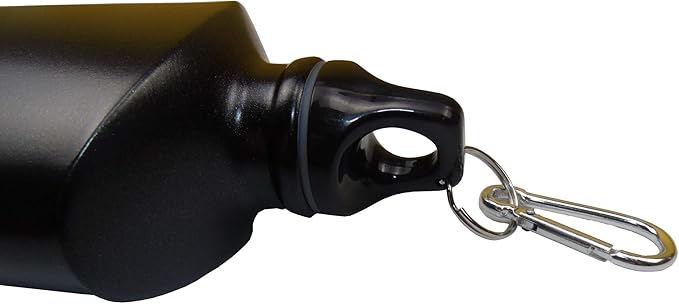 Military Canteen Water Bottle Aluminum - for Travel Camping Hiking Outdoor Recreation, with Hook Portable BPA Free, 18oz Black