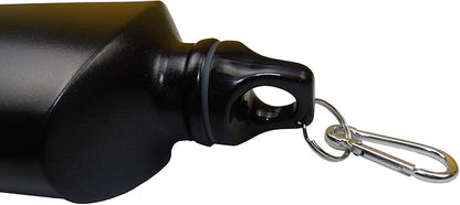 Military Canteen Water Bottle Aluminum - for Travel Camping Hiking Outdoor Recreation, with Hook Portable BPA Free, 18oz Black