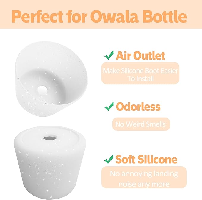 2PCS Silicone Water Bottle Boot for Owala 24oz 32oz 40oz,Anti-Slip Protective Sleeve Bottom Bumper Protector for FreeSip, Twist, and Flip Water Bottles
