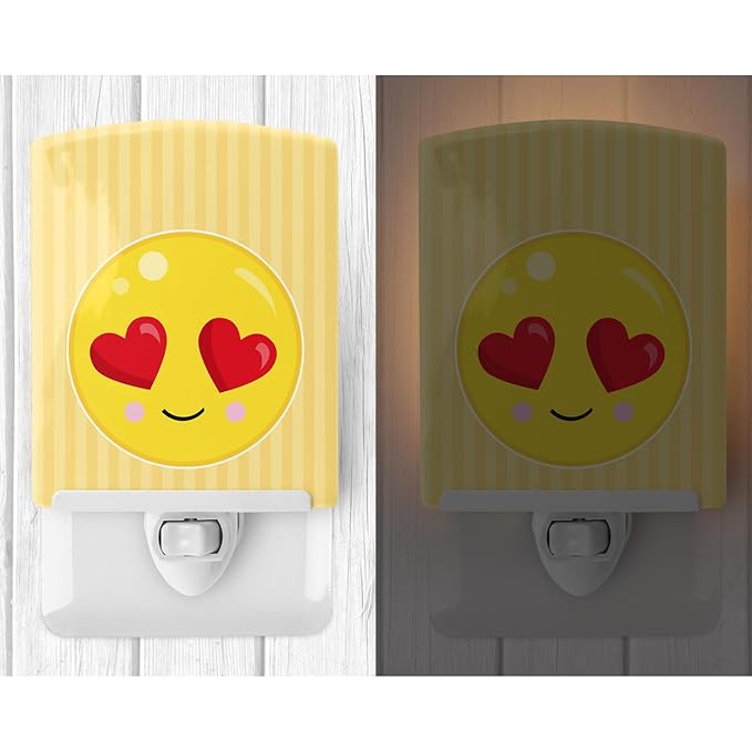 Caroline's Treasures BB8732CNL Lovey Face Ceramic Night Light Compact, UL-Certified, Ideal for Bedroom, Bathroom, Nursery, Hallway, Kitchen, 6x4x3, Multicolor