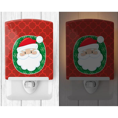 Caroline's Treasures BB8686CNL Merry Christmas Santa Claus Ceramic Night Light Compact, UL-Certified, Ideal for Bedroom, Bathroom, Nursery, Hallway, Kitchen, 6x4x3, Multicolor