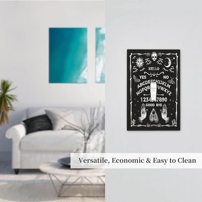 Black Witchy Skeleton Skull Gothic Sun Moon 1 Gang Novelty Light Switch Covers Decorative Unique Single Toggle Wall Plate Switchcover Electrical Switchplate for Bathroom Bedroom Decor