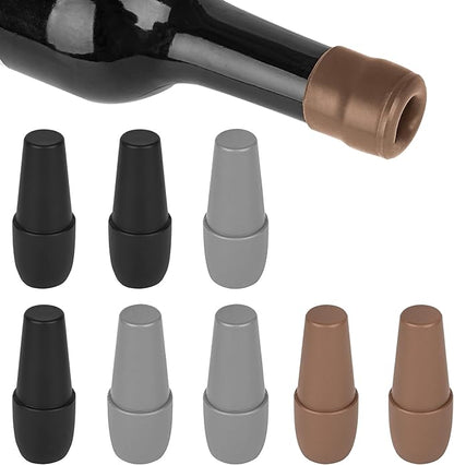 9 Pcs YiRayon Wine Bottle Stoppers, Reusable Silicone Wine Seal Stopper Unbreakable Wine Corks Beverages Beer Champagne Red Wine Bottle Covers to Keep Wine Fresh