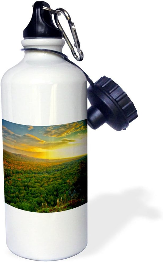 3dRose Michigan, Upper Peninsula. Sunset at Porcupine Mountains. -Sports Water Bottle, 21oz , 21 oz, Multicolored